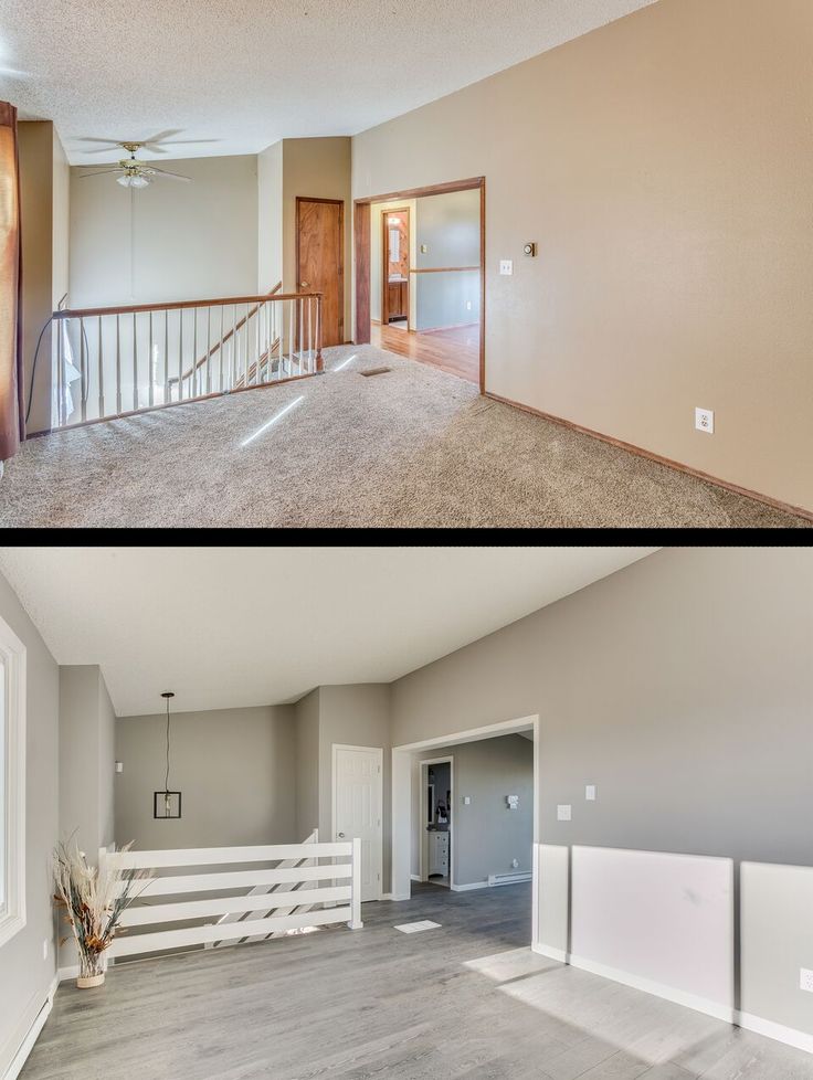 Living room before and after remodel